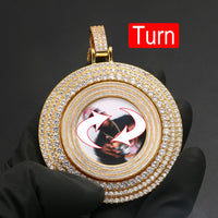 Thumbnail for Iced Large Spinning Custom Picture Pendant - Different Drips