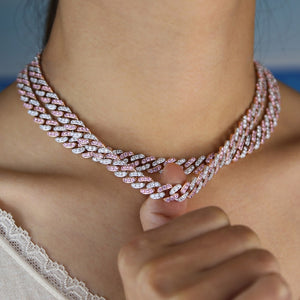 Women's 9mm Diamond Cuban Necklace - Different Drips