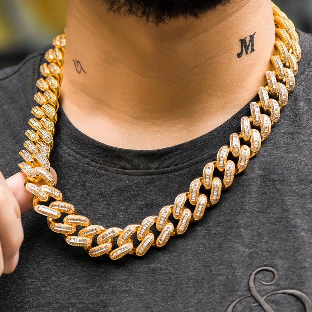 19mm Baguette Cuban Link chain - Different Drips