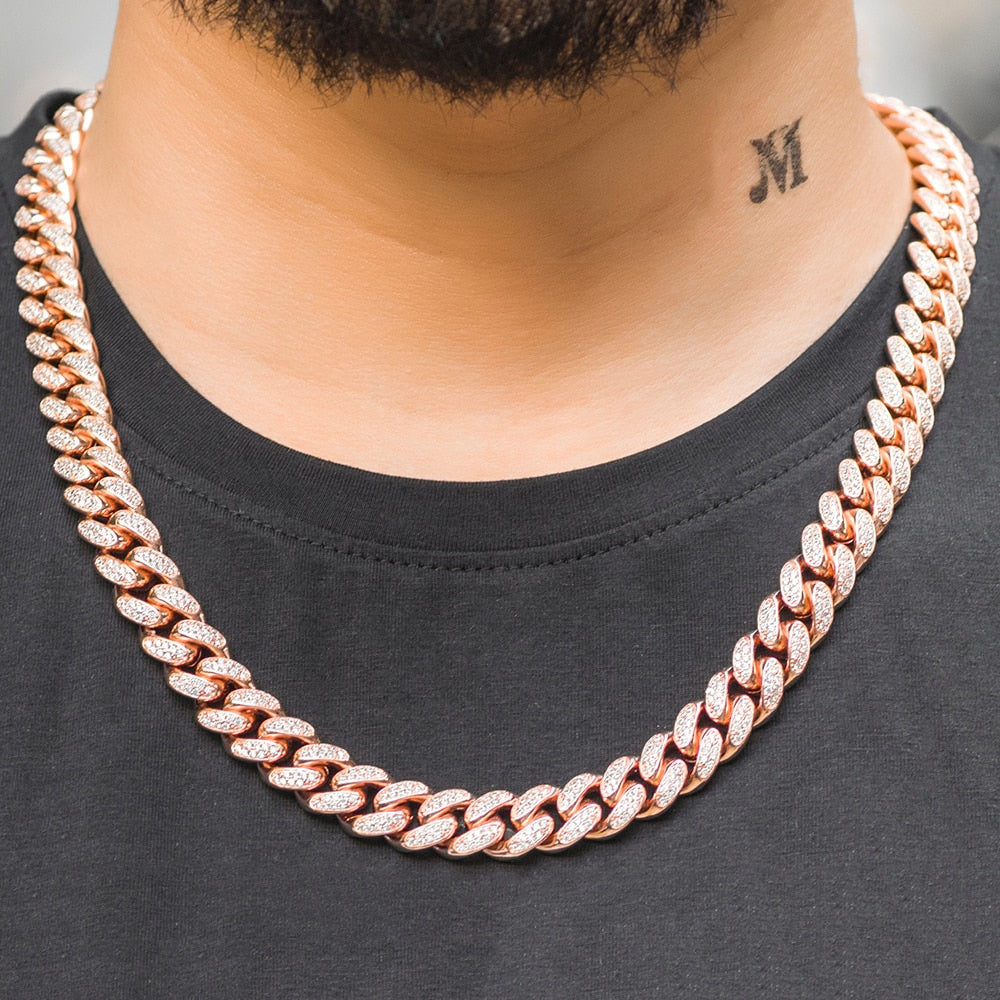 12mm Iced Out Miami Cuban Link Chain - Different Drips