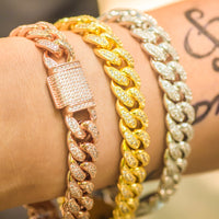 Thumbnail for 12mm Iced Out Miami Cuban Link Bracelet - Different Drips