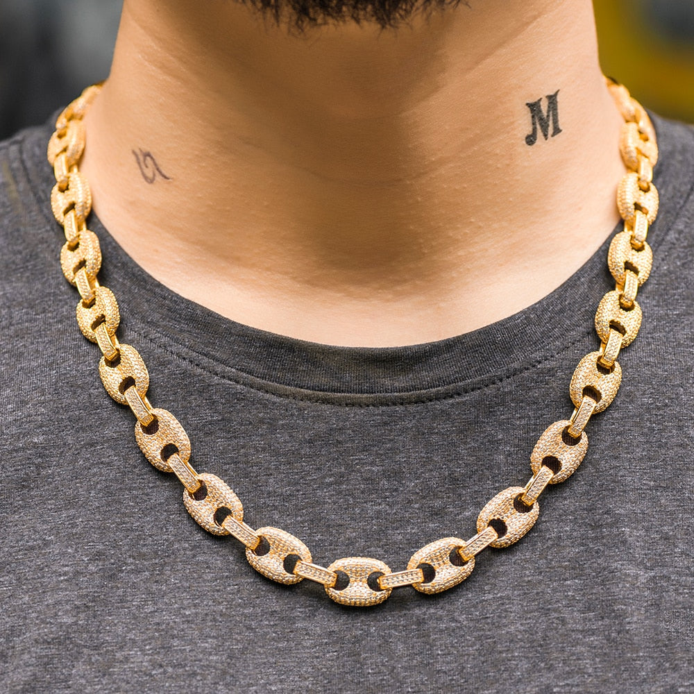 12mm Iced Out Mariner Link Chain - Different Drips