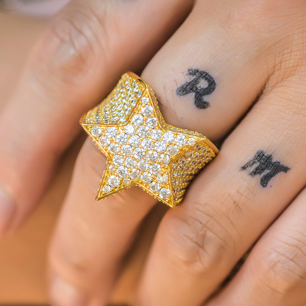 Five Star Iced Out Ring - Different Drips