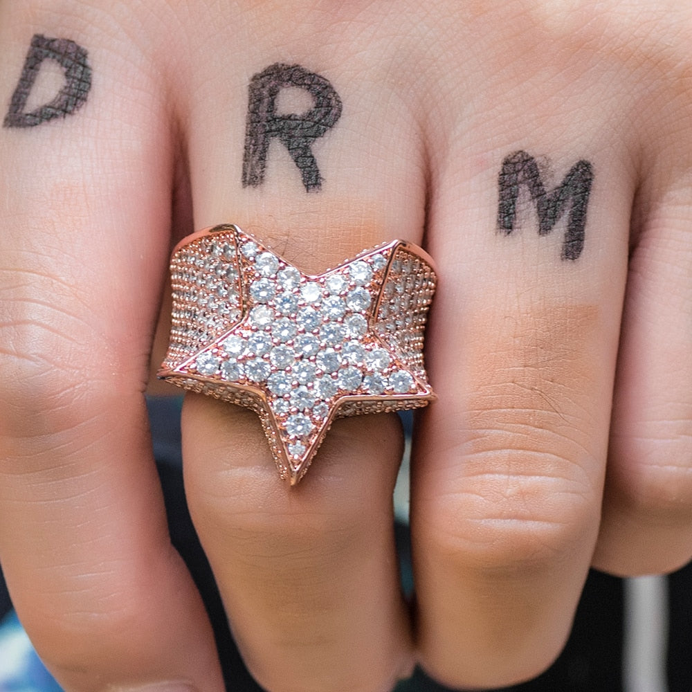 Five Star Iced Out Ring - Different Drips