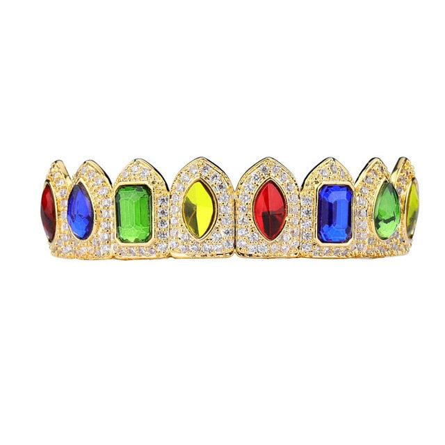 Gem Stationed Iced Pave Grillz - Different Drips