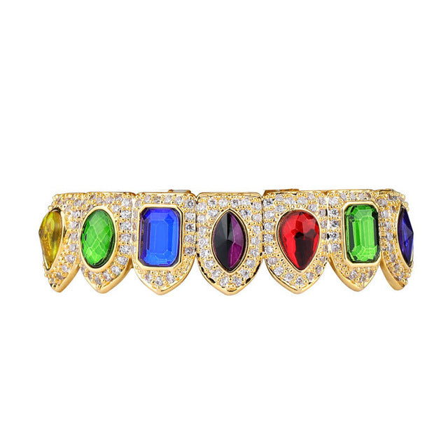 Gem Stationed Iced Pave Grillz - Different Drips