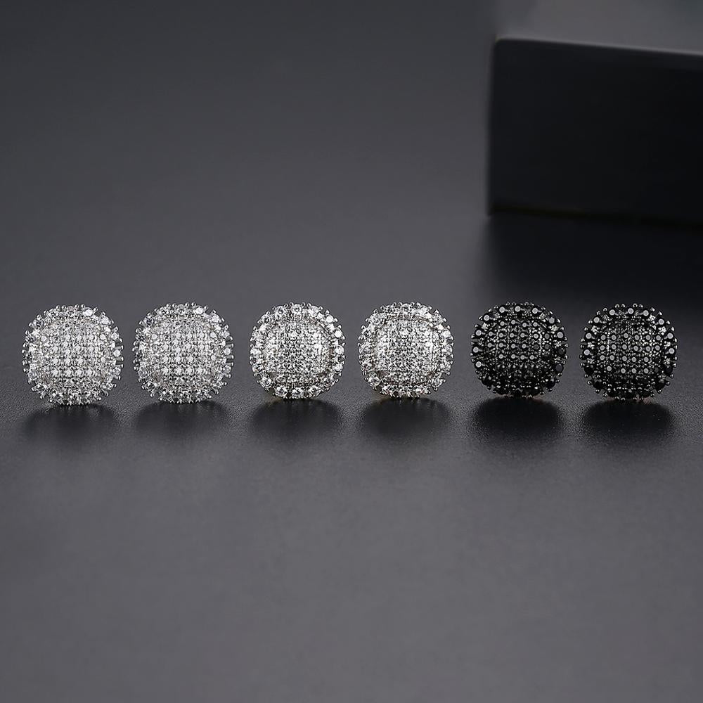 Flat Round Cut Stud Earrings - Different Drips