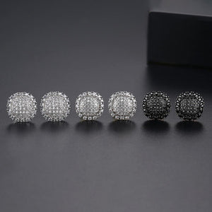 Flat Round Cut Stud Earrings - Different Drips