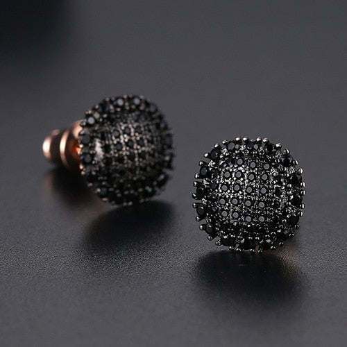 Flat Round Cut Stud Earrings - Different Drips