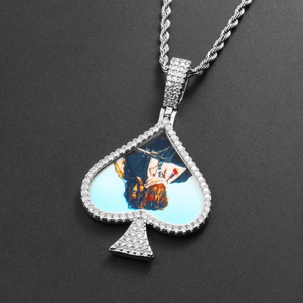 Spades Custom Picture Pendant - Different Drips