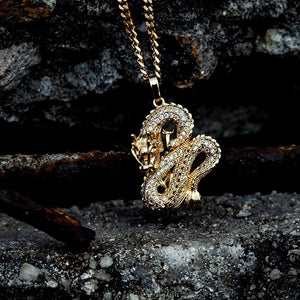 Iced Out Dragon Pendant - Different Drips