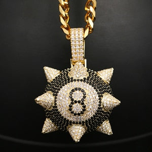 Iced Spiked 8 Ball Pendant - Different Drips