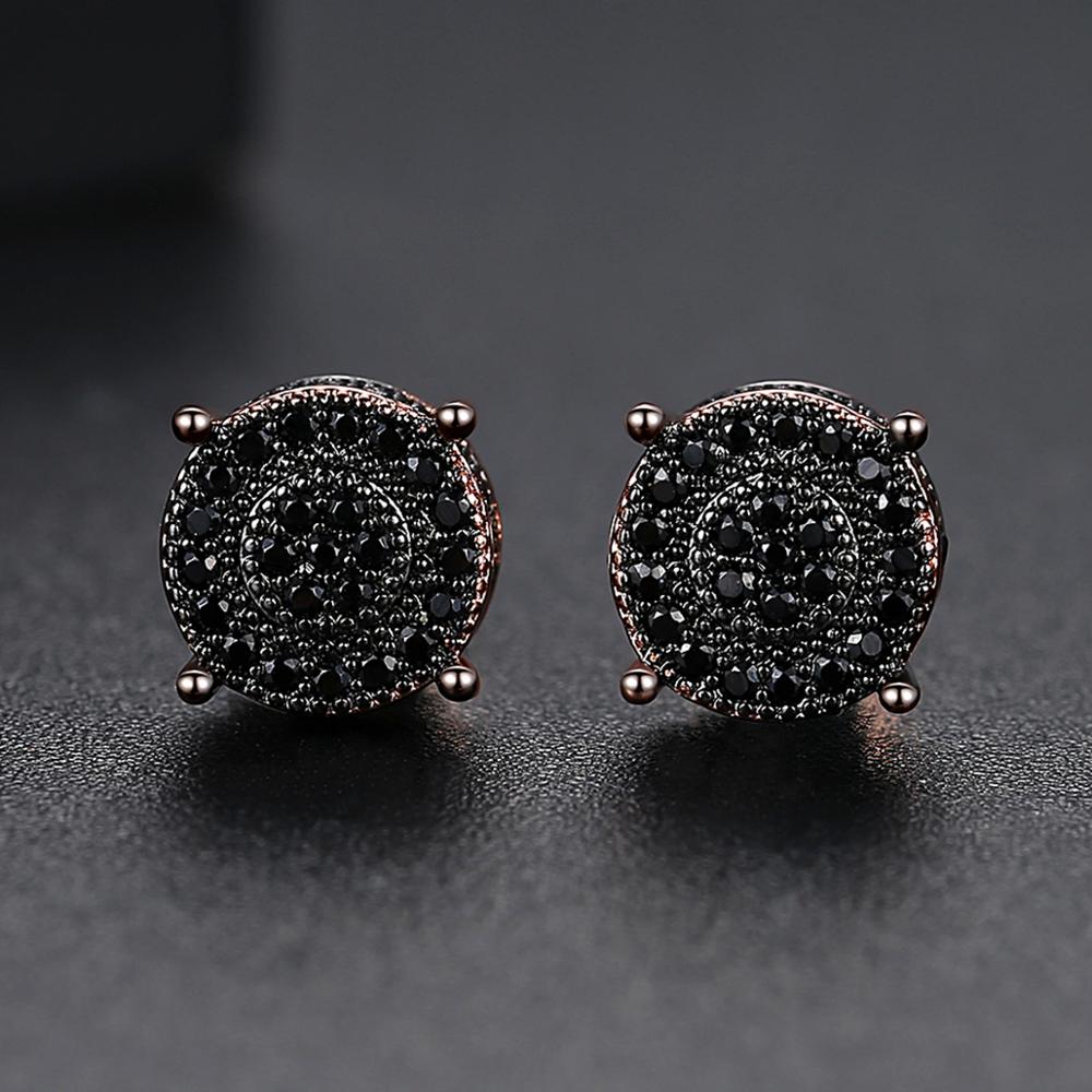 Iced Round Stone Stud Earrings - Different Drips