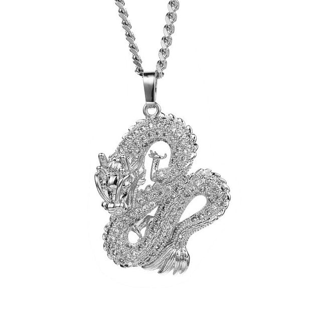 Iced Out Dragon Pendant - Different Drips