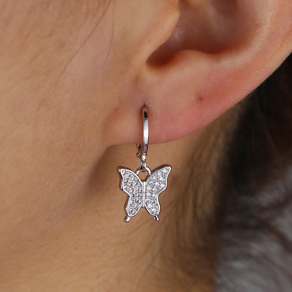 Womens butterfly earrings hotsell