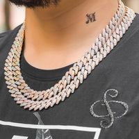 Thumbnail for 12mm Two-Tone Prong Cuban Link Choker - Different Drips
