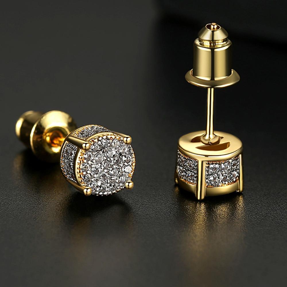 9mm Iced Round Cut Stud Earrings - Different Drips