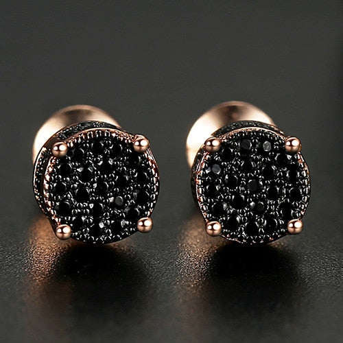 9mm Iced Round Cut Stud Earrings - Different Drips