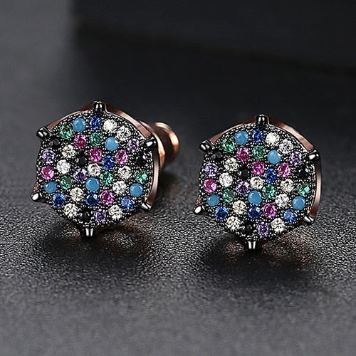 9MM Micro Pave Diamonds Stud Earrings - Different Drips