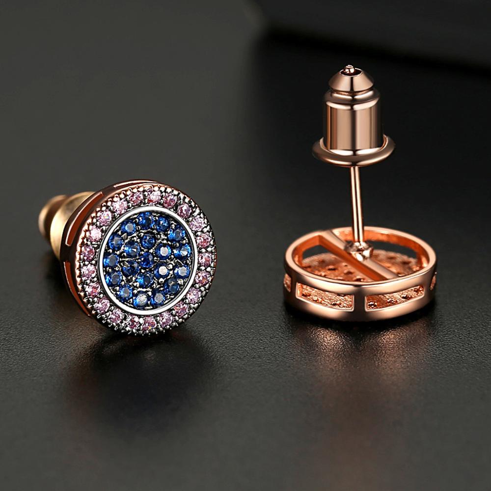 Classic Multi-Color Round Cut Stud Earrings - Different Drips