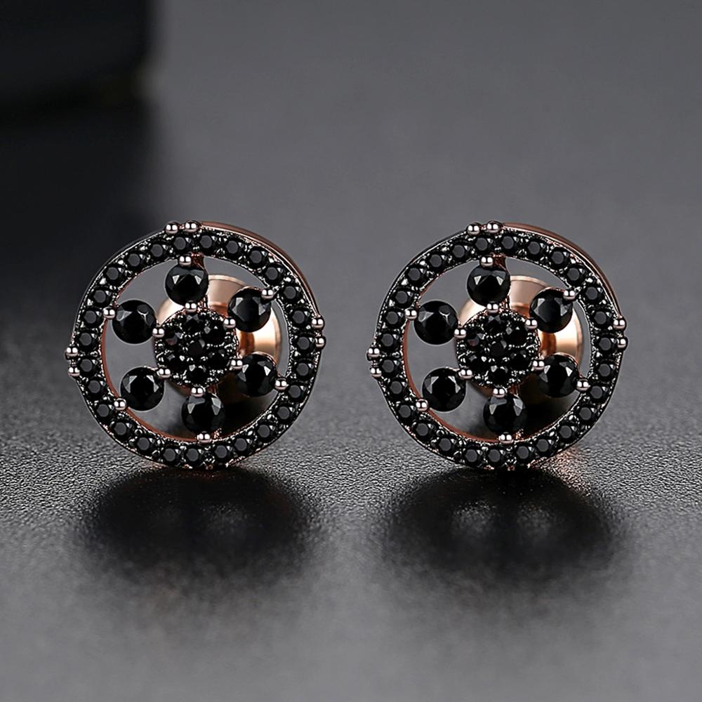 Round Flower Cluster Stud Earrings - Different Drips