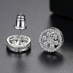 Round Flower Cluster Stud Earrings - Different Drips