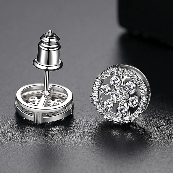 Round Flower Cluster Stud Earrings - Different Drips