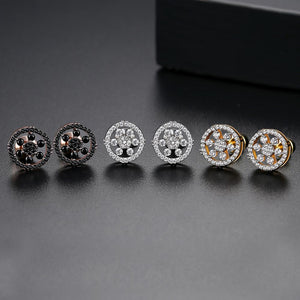 Round Flower Cluster Stud Earrings - Different Drips