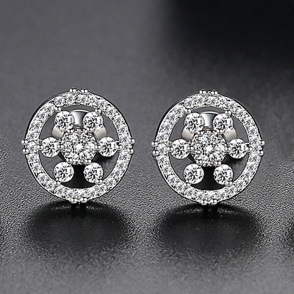 Round Flower Cluster Stud Earrings - Different Drips