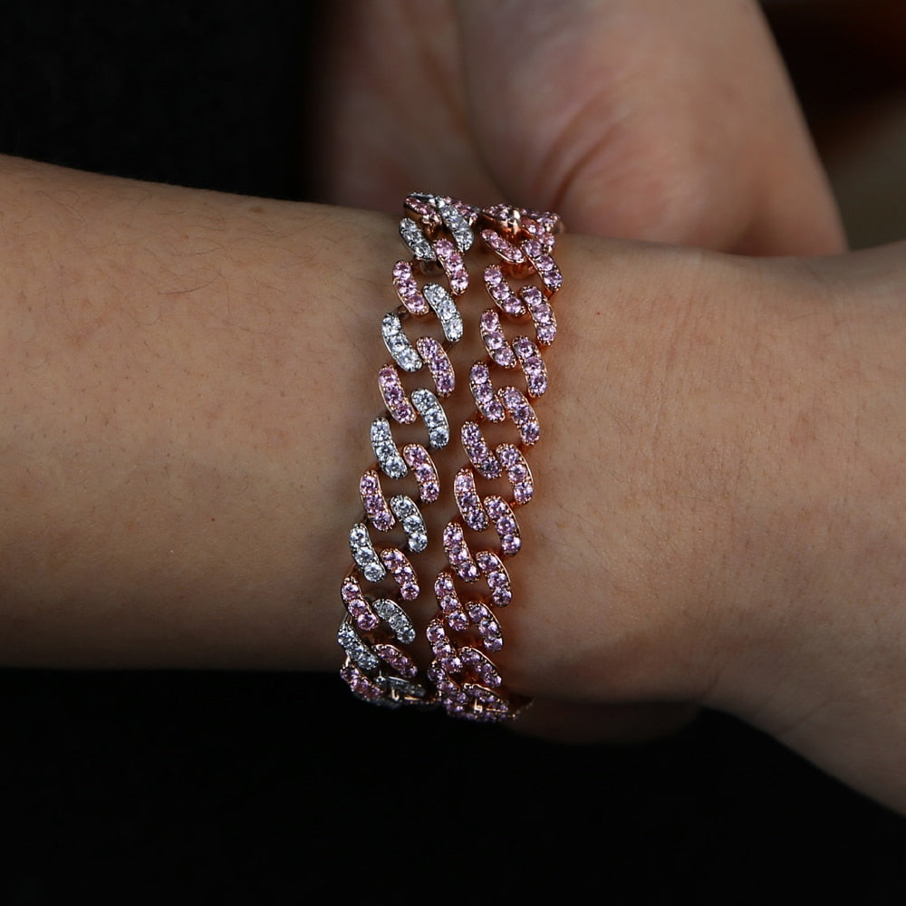 9mm Pink Cuban Link Bracelet - Different Drips