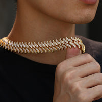 Thumbnail for 20mm Iced Curved Spiked Cuban Chain - Different Drips