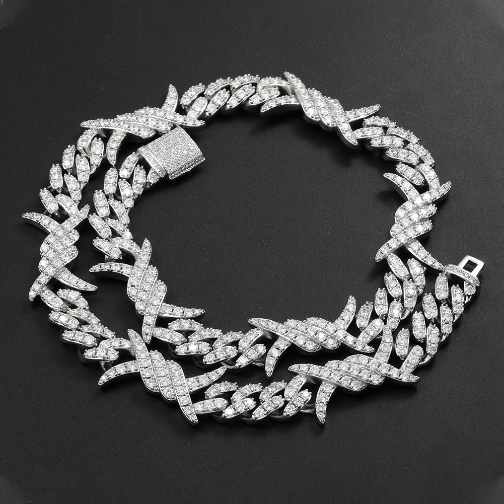 12mm Barbed Wire Cuban Chain - Different Drips