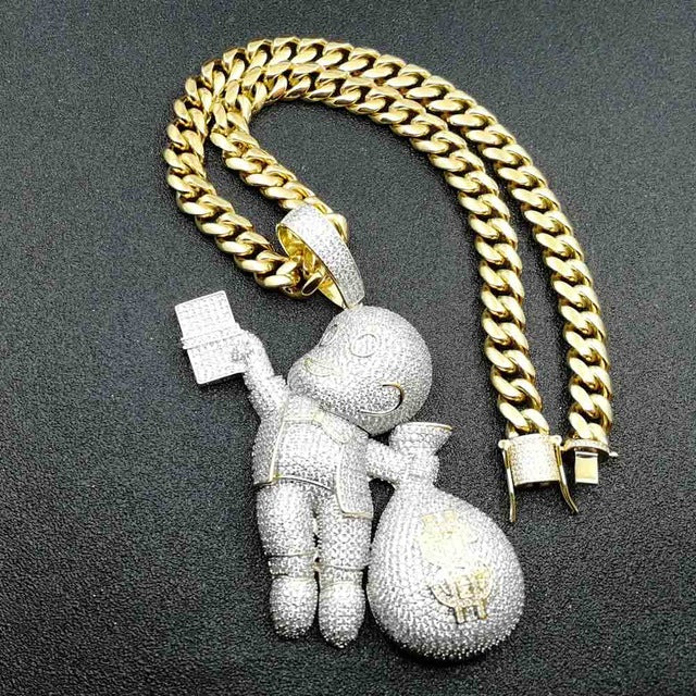 Iced Richie Rich Money Bag Pendant - Different Drips