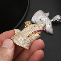 Thumbnail for Iced Out Open Mouth Shark Pendant - Different Drips