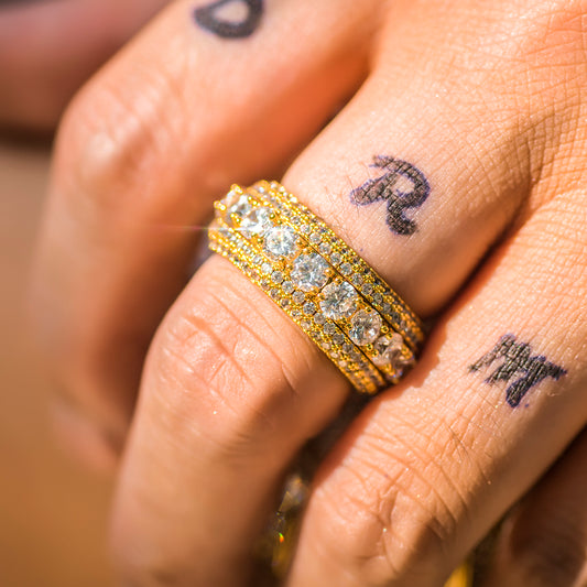 Round Cut Band Ring - Different Drips