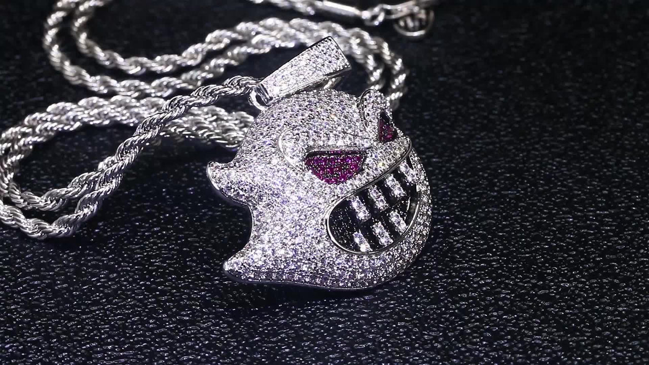 Iced White Gold Ghost Pendant - Different Drips