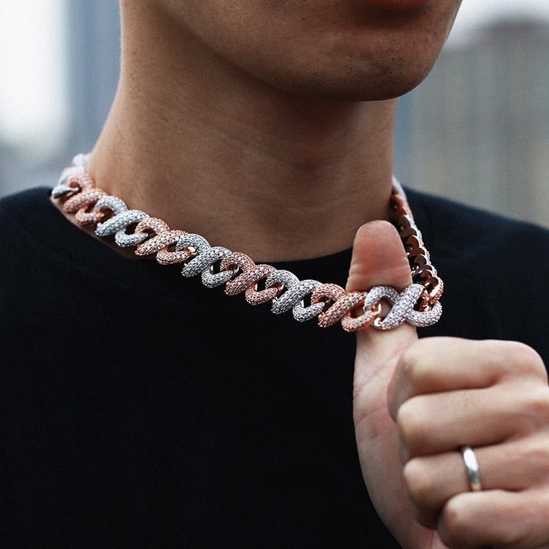Rose Gold & White Gold infinity link chain - Different Drips