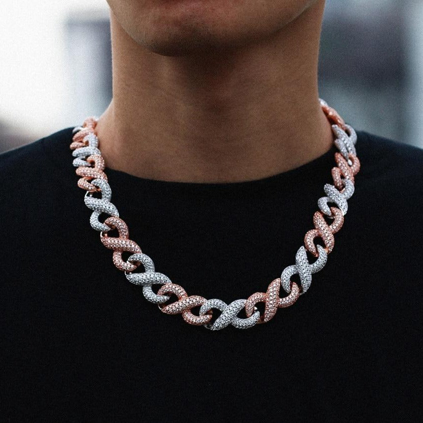 Rose Gold & White Gold infinity link chain - Different Drips
