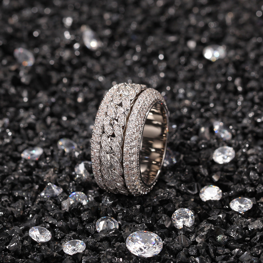 Iced Cuban Rotatable Ring - Different Drips