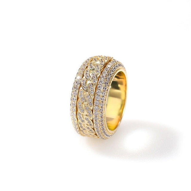 Iced Cuban Rotatable Ring - Different Drips