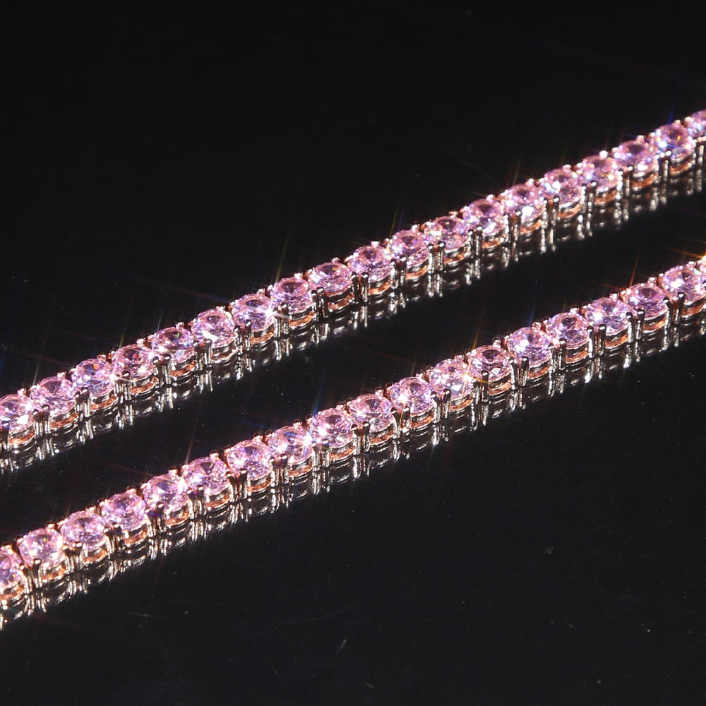 5mm Iced Rose Gold Tennis Bracelet - Different Drips
