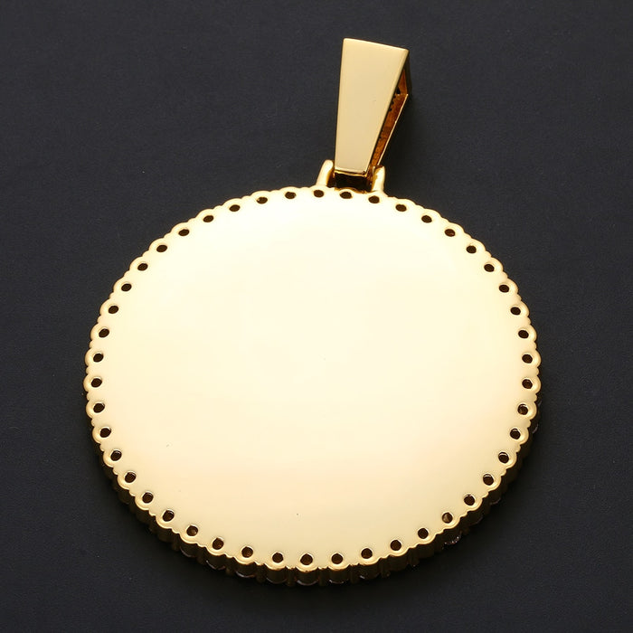 Large Round Custom Photo Pendant - Different Drips