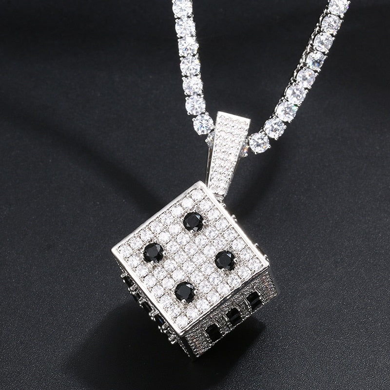 Iced Out Dice Pendant - Different Drips