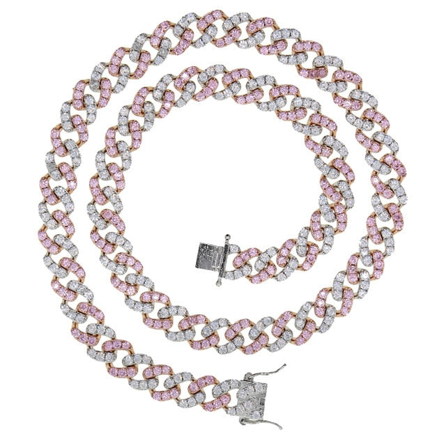 Women's 9mm Diamond Cuban Necklace - Different Drips