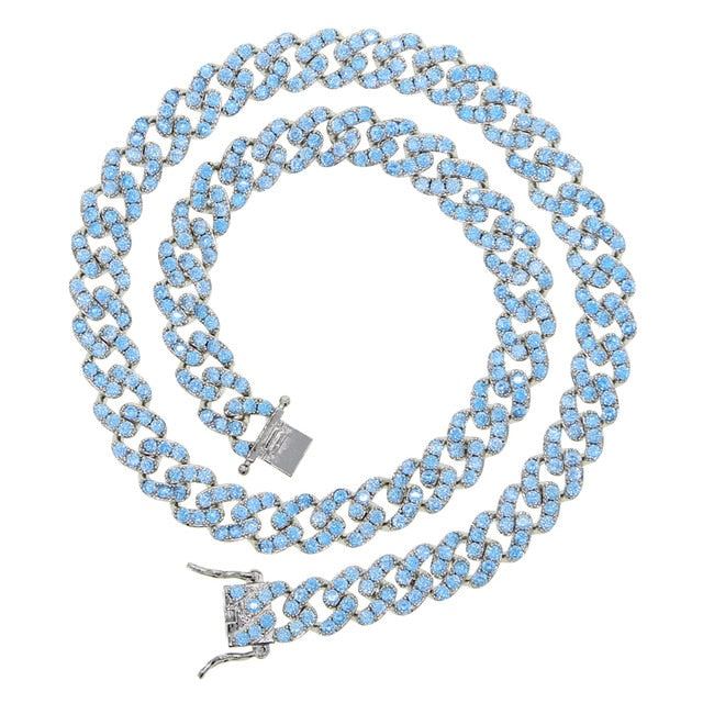 Women's 9mm Diamond Cuban Necklace - Different Drips