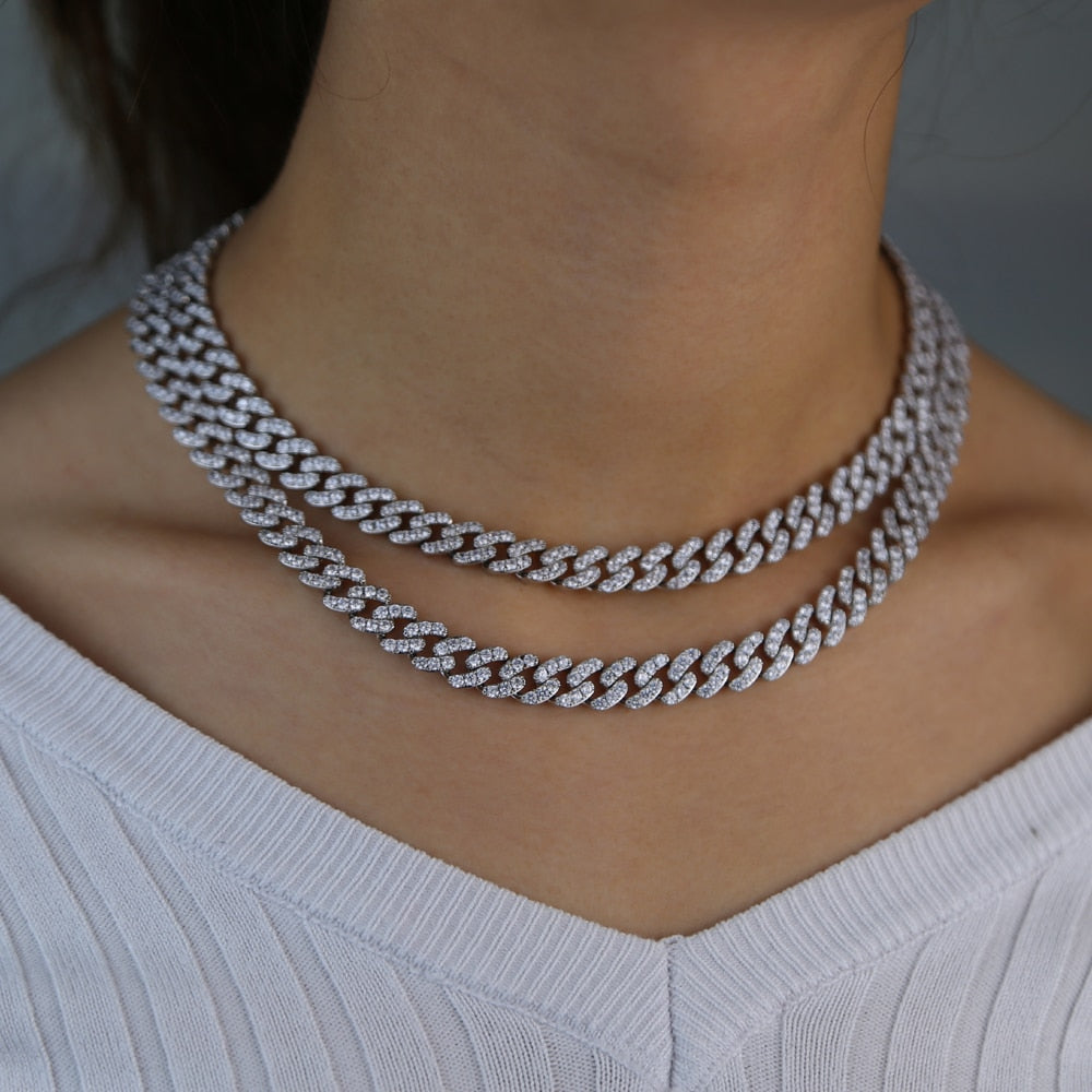 Women's 9mm Diamond Cuban Necklace - Different Drips