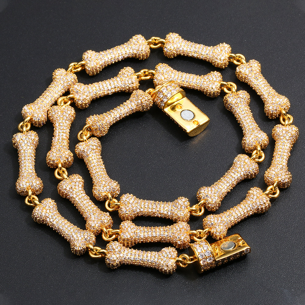 8mm Iced Bone Link Chain - Different Drips