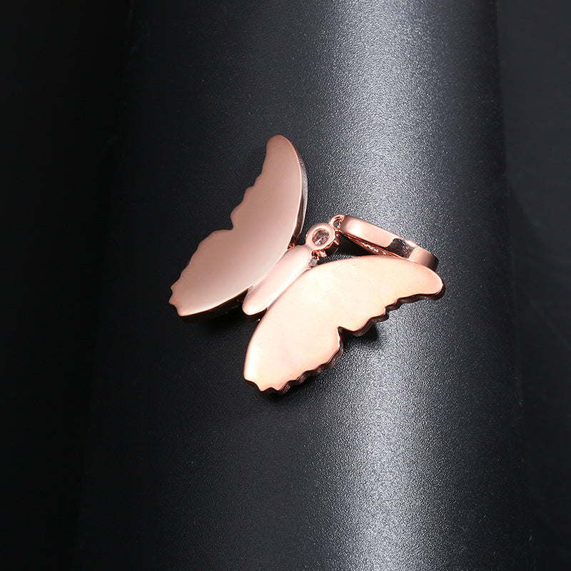 Rose Gold Iced Butterfly Pendant - Different Drips