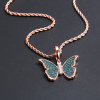 Thumbnail for Rose Gold Iced Butterfly Pendant - Different Drips