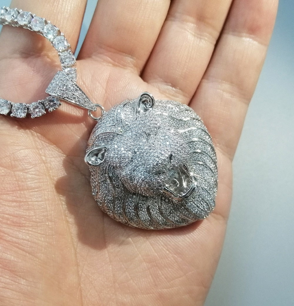 Iced Out Lion Pendant - Different Drips